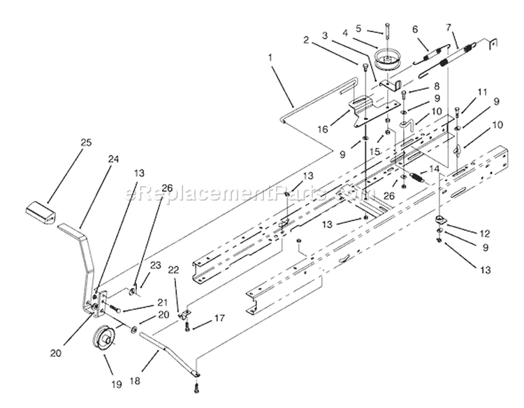 Clutch Assembly Diagram and Parts List for 71202 3900001-3999999 - 1993 Toro Lawn Tractor