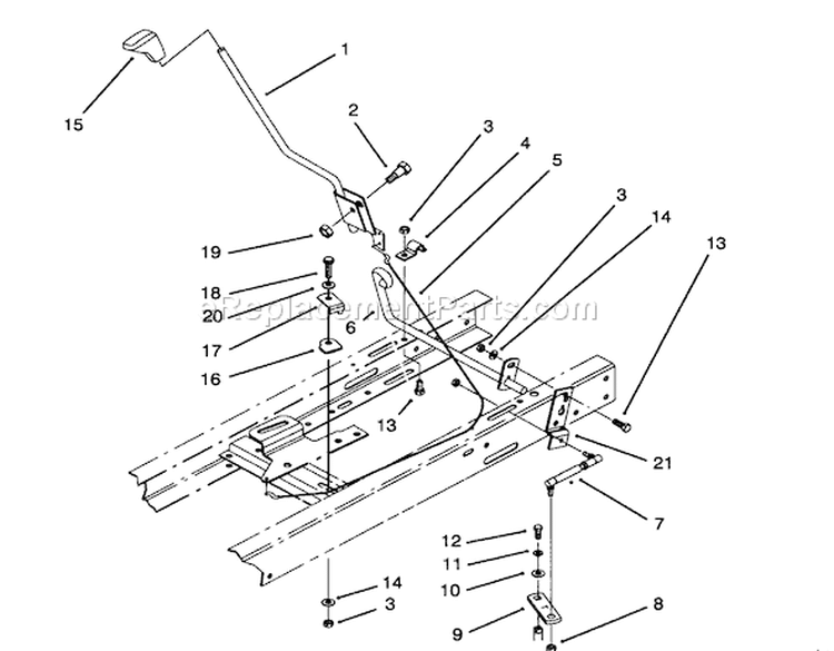 Shift Assembly Diagram and Parts List for 71202 4900001-4999999 - 1994 Toro Lawn Tractor