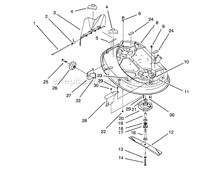 Housing & Spindle Assembly (38" Cutting Unit)(model No. 71203 Only) Diagram and Parts List for 71203 3900001-3999999 - 1993 Toro Lawn Tractor