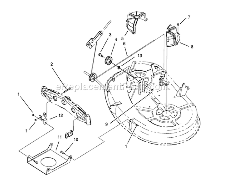 Cable & Cover Assembly (38" Cutting Unit) Diagram and Parts List for 71181 3900001-3999999 - 1993 Toro Lawn Tractor