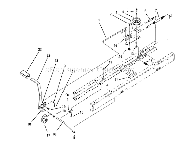 Clutch Assembly Diagram and Parts List for 71181 3900001-3999999 - 1993 Toro Lawn Tractor