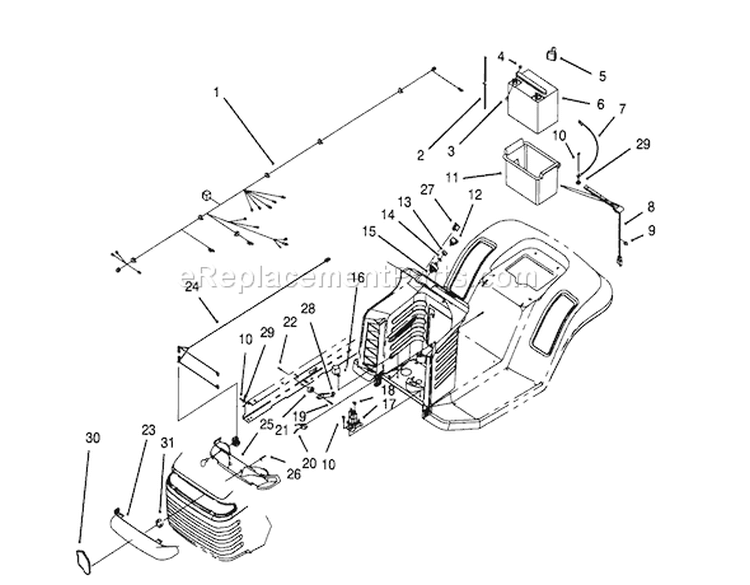 Electrical Assembly Diagram and Parts List for 71181 3900001-3999999 - 1993 Toro Lawn Tractor