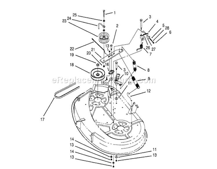 Brake Assembly (38" Cutting Unit) Diagram and Parts List for 71205 59000001-59999999 - 1995 Toro Lawn Tractor