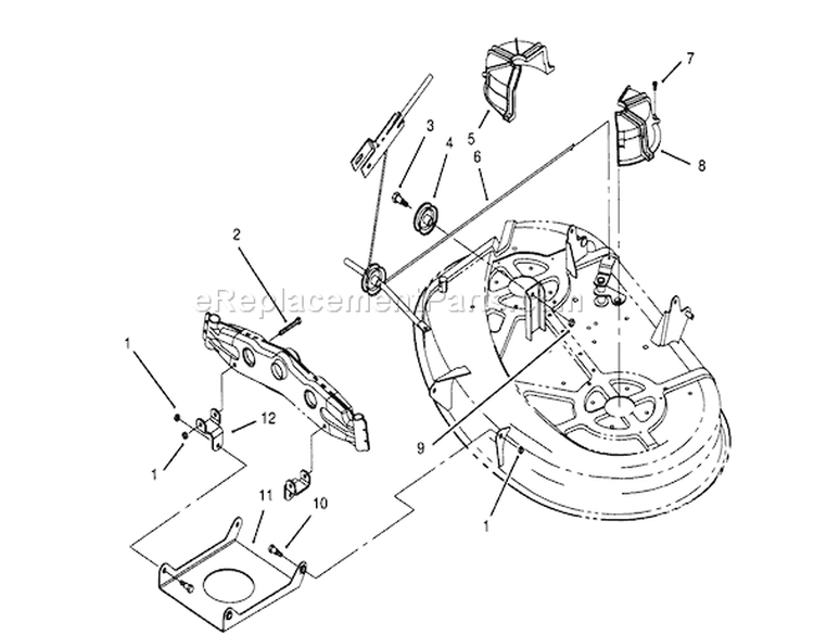 Cable & Cover Assembly (38" Cutting Unit) Diagram and Parts List for 71205 59000001-59999999 - 1995 Toro Lawn Tractor