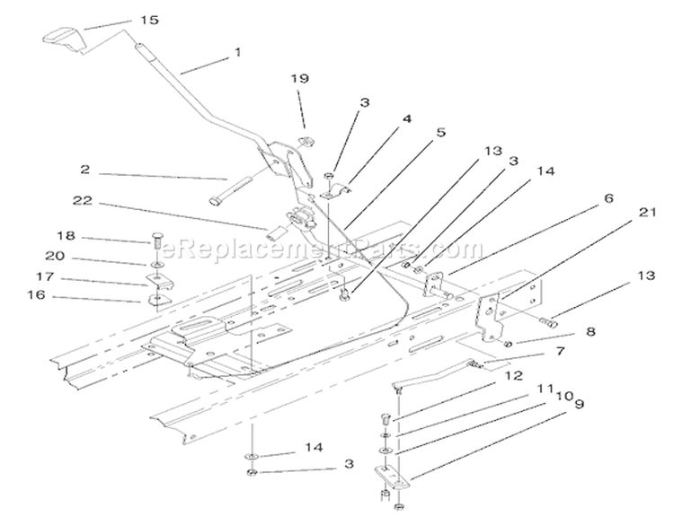 Shift Assembly Diagram and Parts List for 71205 6900001-6999999 - 1996 Toro Lawn Tractor