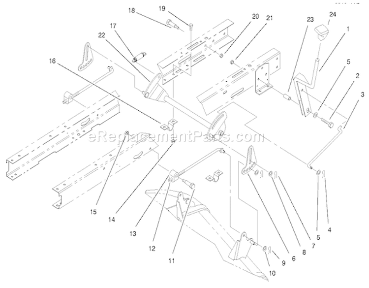 Height Of Cut Assembly Diagram and Parts List for 71185 8900001-8999999 - 1998 Toro Lawn Tractor