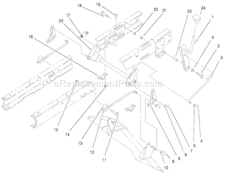 Height Of Cut Assembly Diagram and Parts List for 71208 7900001-7999999 - 1997 Toro Lawn Tractor