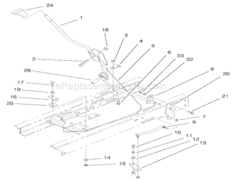 Shift Assembly Diagram and Parts List for 71208 7900001-7999999 - 1997 Toro Lawn Tractor