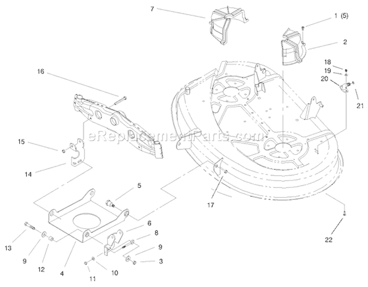 Suspension Assembly (38" Cutting Unit) Diagram and Parts List for 71208 7900001-7999999 - 1997 Toro Lawn Tractor