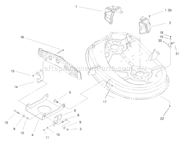 Suspension Assembly (38" Cutting Unit) Diagram and Parts List for 71208 8900001-8999999 - 1998 Toro Lawn Tractor