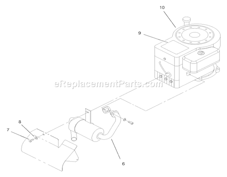 Engine Assembly Diagram and Parts List for 71208 8900001-8999999 - 1998 Toro Lawn Tractor
