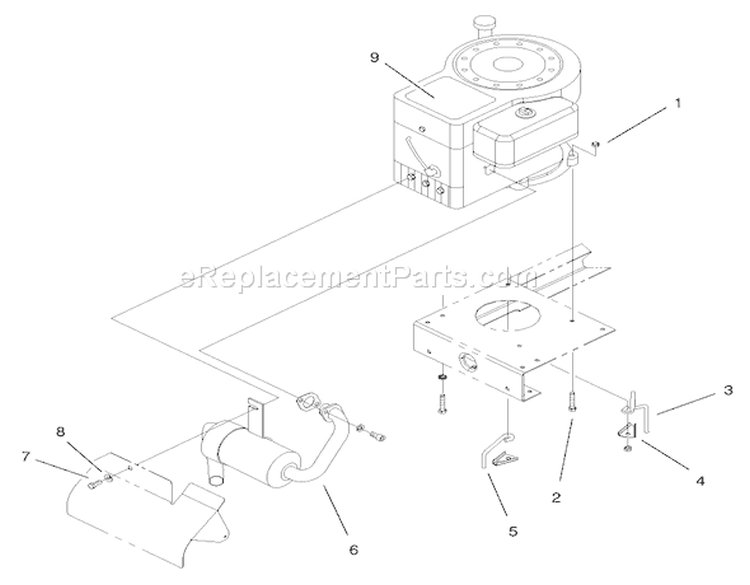 Engine System Components Assembly Diagram and Parts List for 71209 200000001-200999999 - 2000 Toro Lawn Tractor