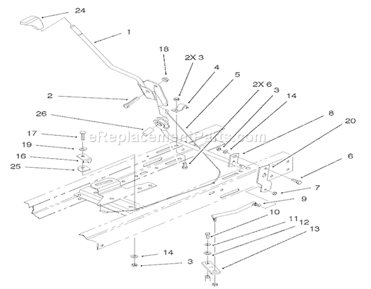 Shifting Components Assembly Diagram and Parts List for 71209 210000001-210999999 - 2001 Toro Lawn Tractor