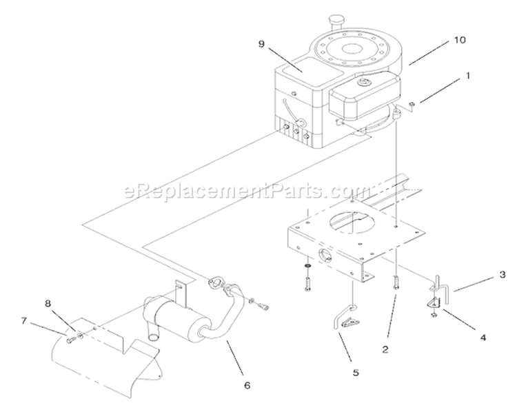 Engine System Components Assembly Diagram and Parts List for 71209 220010001-220999999 - 2002 Toro Lawn Tractor