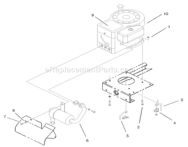 Engine System Components Assembly Diagram and Parts List for 71209 230000001-230999999 - 2003 Toro Lawn Tractor