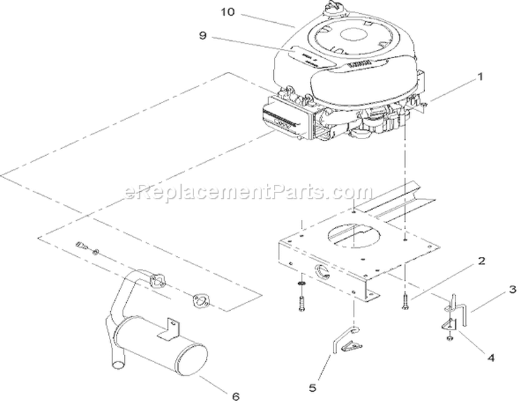Engine System Component Assembly Diagram and Parts List for 71209 240000001-240999999 - 2004 Toro Lawn Tractor