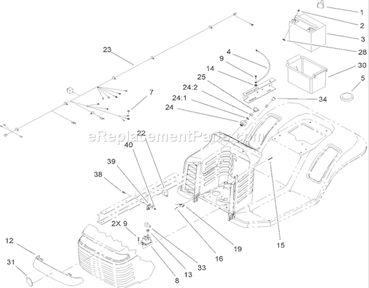 Electrical Assembly Diagram and Parts List for 71209 280000001-280999999 - 2008 Toro Lawn Tractor