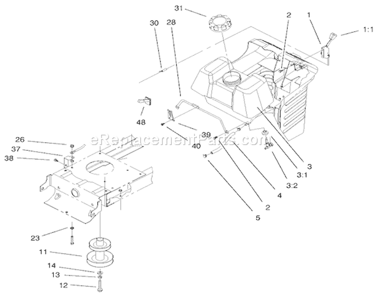 Page P Diagram and Parts List for 71209 9900001-9999999 - 1999 Toro Lawn Tractor