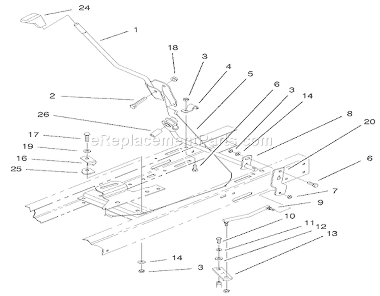 Shifting Components Assembly Diagram and Parts List for 71209 9900001-9999999 - 1999 Toro Lawn Tractor