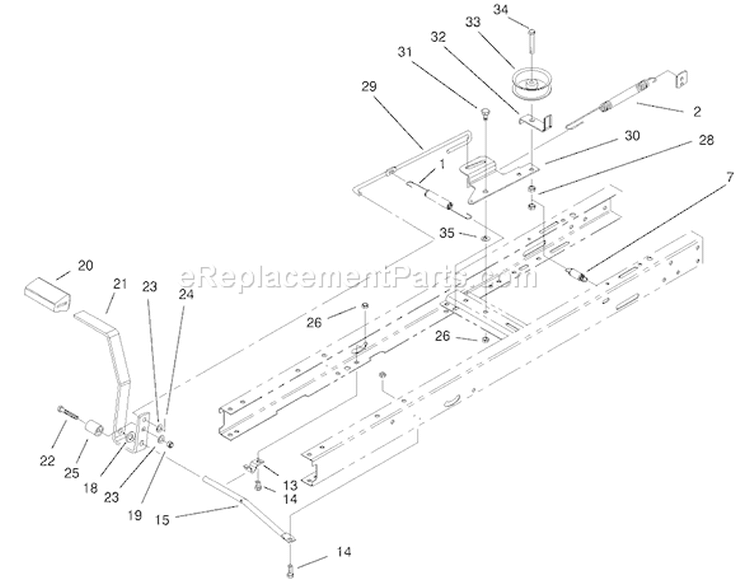 Traction & Brake Components Assembly Diagram and Parts List for 71212 200000001-200999999 - 2000 Toro Lawn Tractor