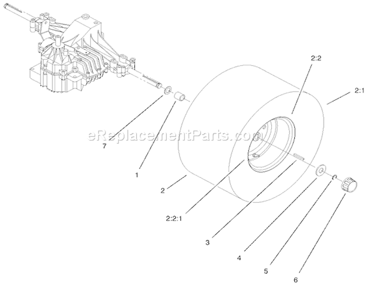 Wheel & Tire Assembly Diagram and Parts List for 71212 200000001-200999999 - 2000 Toro Lawn Tractor