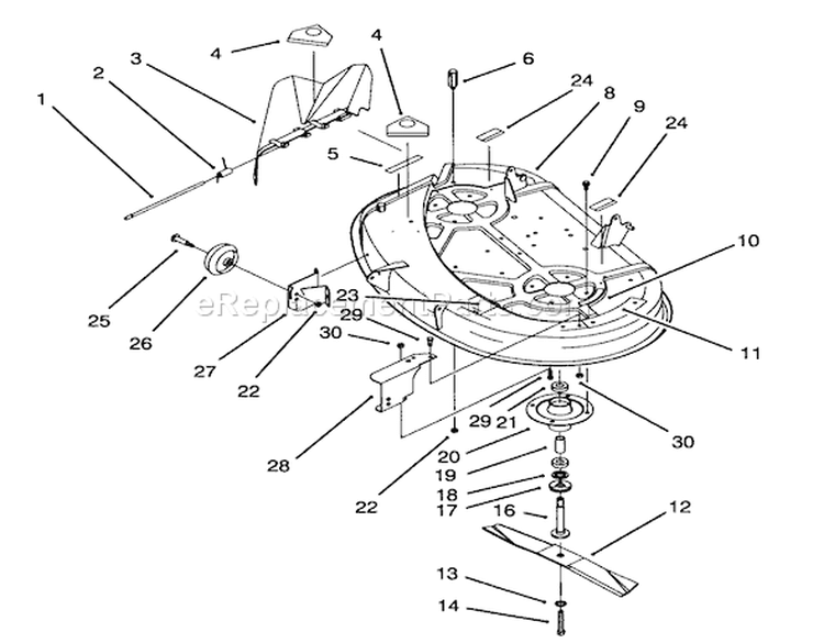 Housing & Spindle Assembly (38" Cutting Unit) (model No. 71213 Only) Diagram and Parts List for 71191 5900001-5910000 - 1995 Toro Lawn Tractor