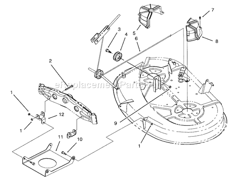 Cable & Cover Assembly (38" Cutting Unit) Diagram and Parts List for 71191 5900001-5910000 - 1995 Toro Lawn Tractor