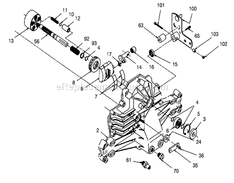Hydrogear Transaxle Model 321-0500 (continued) Diagram and Parts List for 71191 5900001-5910000 - 1995 Toro Lawn Tractor