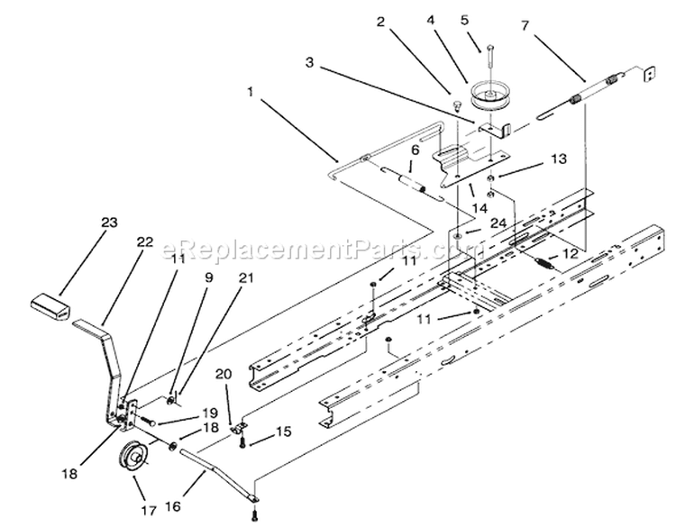 Clutch Assembly Diagram and Parts List for 71191 5900001-5910000 - 1995 Toro Lawn Tractor