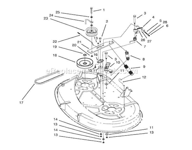 Brake Assembly (38" Cutting Unit) Diagram and Parts List for 71213 59100001-59999999 - 1995 Toro Lawn Tractor