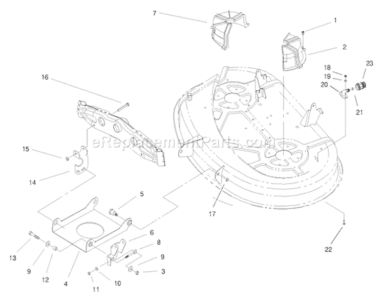 Suspension Assembly (38" Cutting Unit) Diagram and Parts List for 71215 7900001-7999999 - 1997 Toro Lawn Tractor
