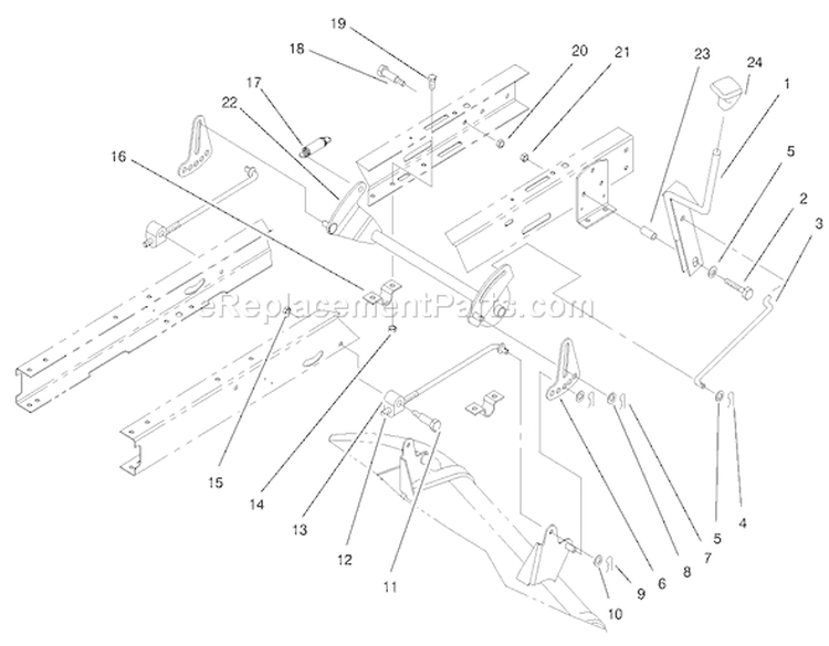 Height Of Cut Assembly Diagram and Parts List for 71215 8900001-8999999 - 1998 Toro Lawn Tractor
