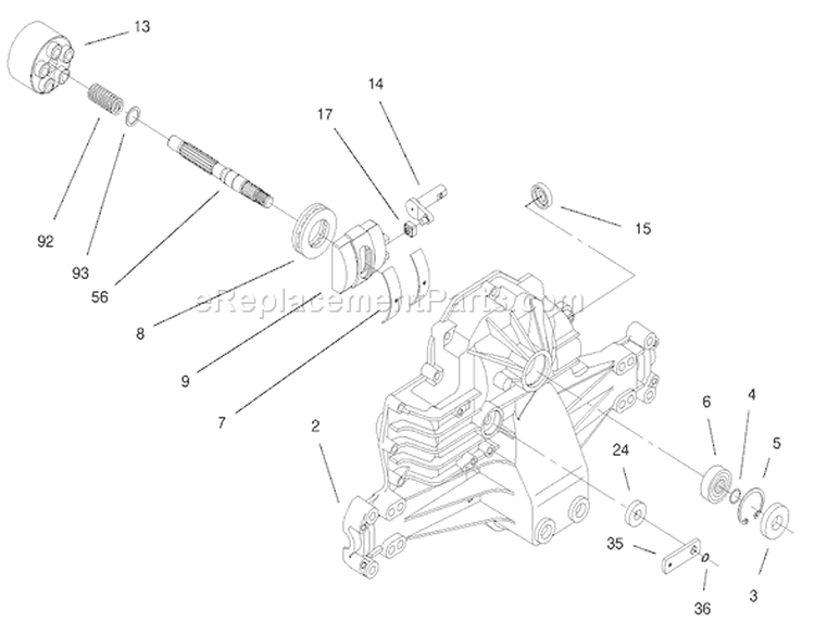 Hydro Transaxle Assembly Diagram and Parts List for 71215 8900001-8999999 - 1998 Toro Lawn Tractor
