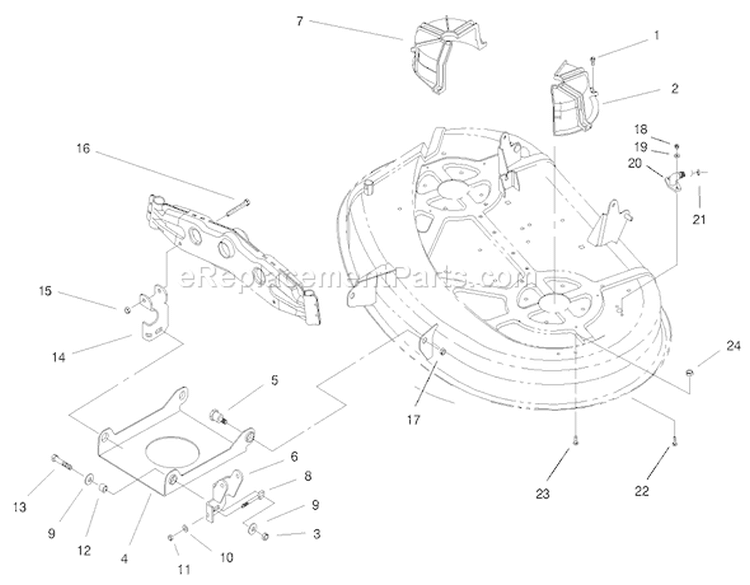 Suspension Assembly (38" Cutting Unit) Diagram and Parts List for 71215 8900001-8999999 - 1998 Toro Lawn Tractor