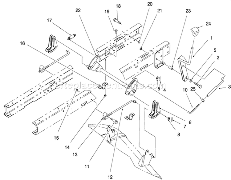 Height Of Cut Assembly Diagram and Parts List for 71216 59000001-59999999 - 1995 Toro Lawn Tractor