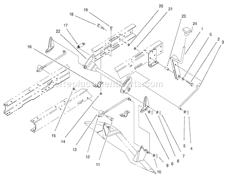 Height Of Cut Components Assembly Diagram and Parts List for 71217 6900001-6999999 - 1996 Toro Lawn Tractor