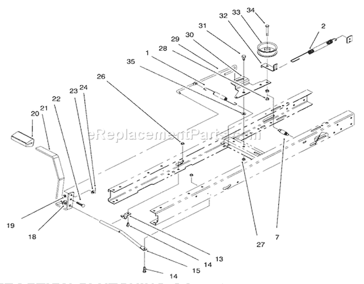 Traction Clutching Components Assembly Diagram and Parts List for 71217 6900001-6999999 - 1996 Toro Lawn Tractor