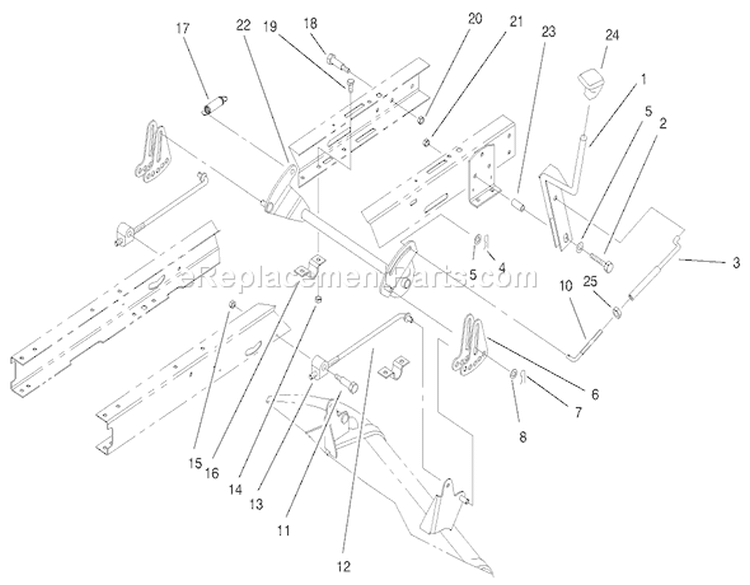Height Of Cut Assembly Diagram and Parts List for 71218 7900001-7999999 - 1997 Toro Lawn Tractor