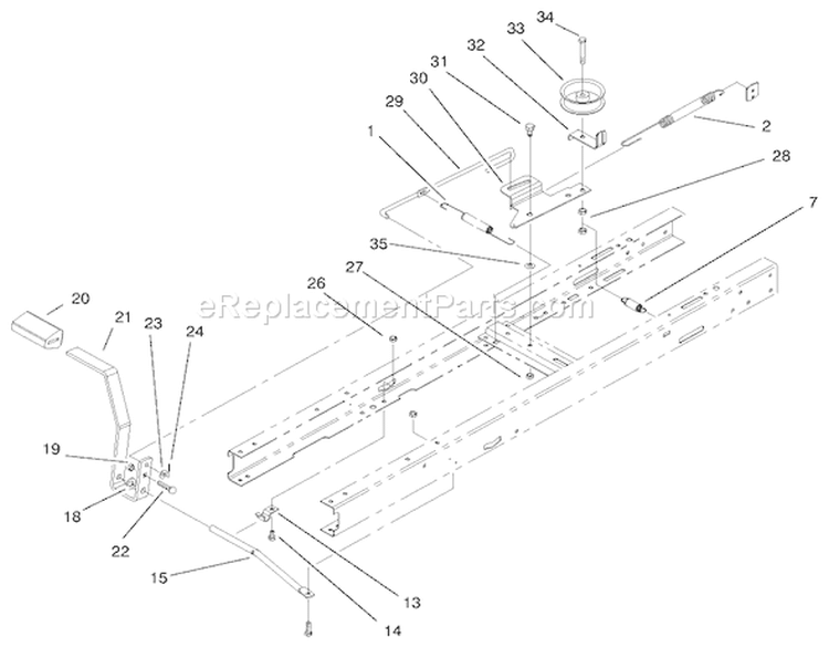 Clutch Assembly Diagram and Parts List for 71218 7900001-7999999 - 1997 Toro Lawn Tractor