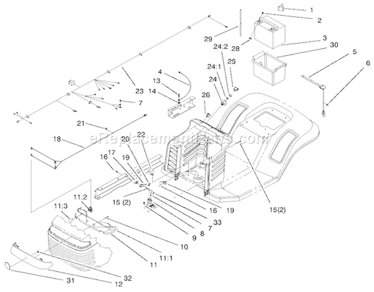 Electrical Assembly Diagram and Parts List for 71218 7900001-7999999 - 1997 Toro Lawn Tractor