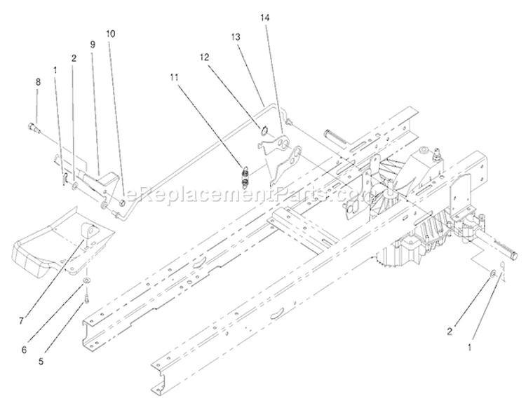 Speed Control Assembly Diagram and Parts List for 71219 7900001-7999999 - 1997 Toro Lawn Tractor