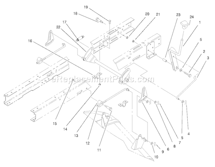 Height Of Cut Assembly Diagram and Parts List for 71219 8900001-8999999 - 1998 Toro Lawn Tractor