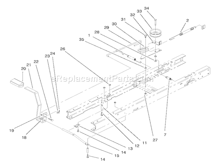 Clutch Assembly Diagram and Parts List for 71219 8900001-8999999 - 1998 Toro Lawn Tractor