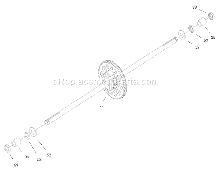 Hydro Transaxle Assembly (cont.) Diagram and Parts List for 71219 8900001-8999999 - 1998 Toro Lawn Tractor
