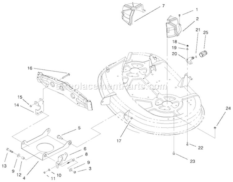 38" Deck Engagement Components Diagram and Parts List for 71198 9900001-9999999 - 1999 Toro Lawn Tractor