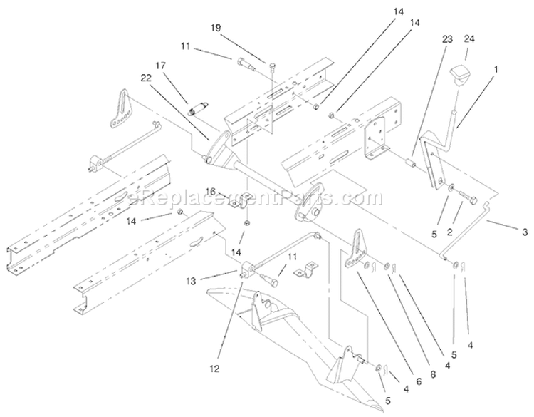 Height Of Cut Assembly Diagram and Parts List for 71221 9900001-9999999 - 1999 Toro Lawn Tractor