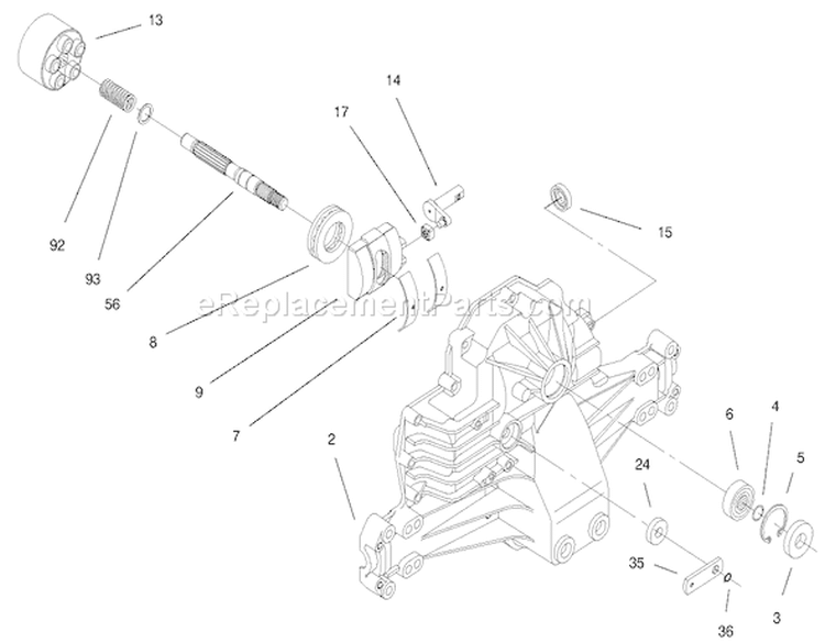 Hydro Transaxle Assembly Diagram and Parts List for 71221 9900001-9999999 - 1999 Toro Lawn Tractor