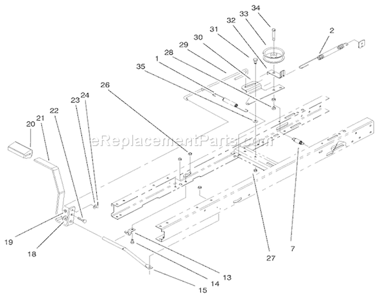 Traction, Clutching Assembly Diagram and Parts List for 71221 9900001-9999999 - 1999 Toro Lawn Tractor