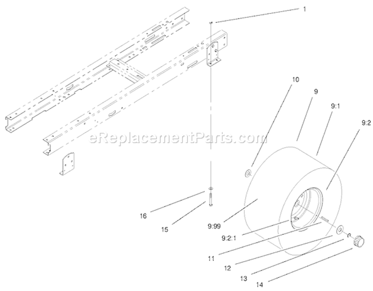 5 Speed Transaxle Assembly Diagram and Parts List for 71221 9900001-9999999 - 1999 Toro Lawn Tractor