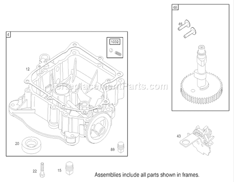 Crankcase Assembly Engine Briggs and Stratton Model 286H77-0121-E1 Diagram and Parts List for 71223 230000001-230999999 - 2003 Toro Lawn Tractor